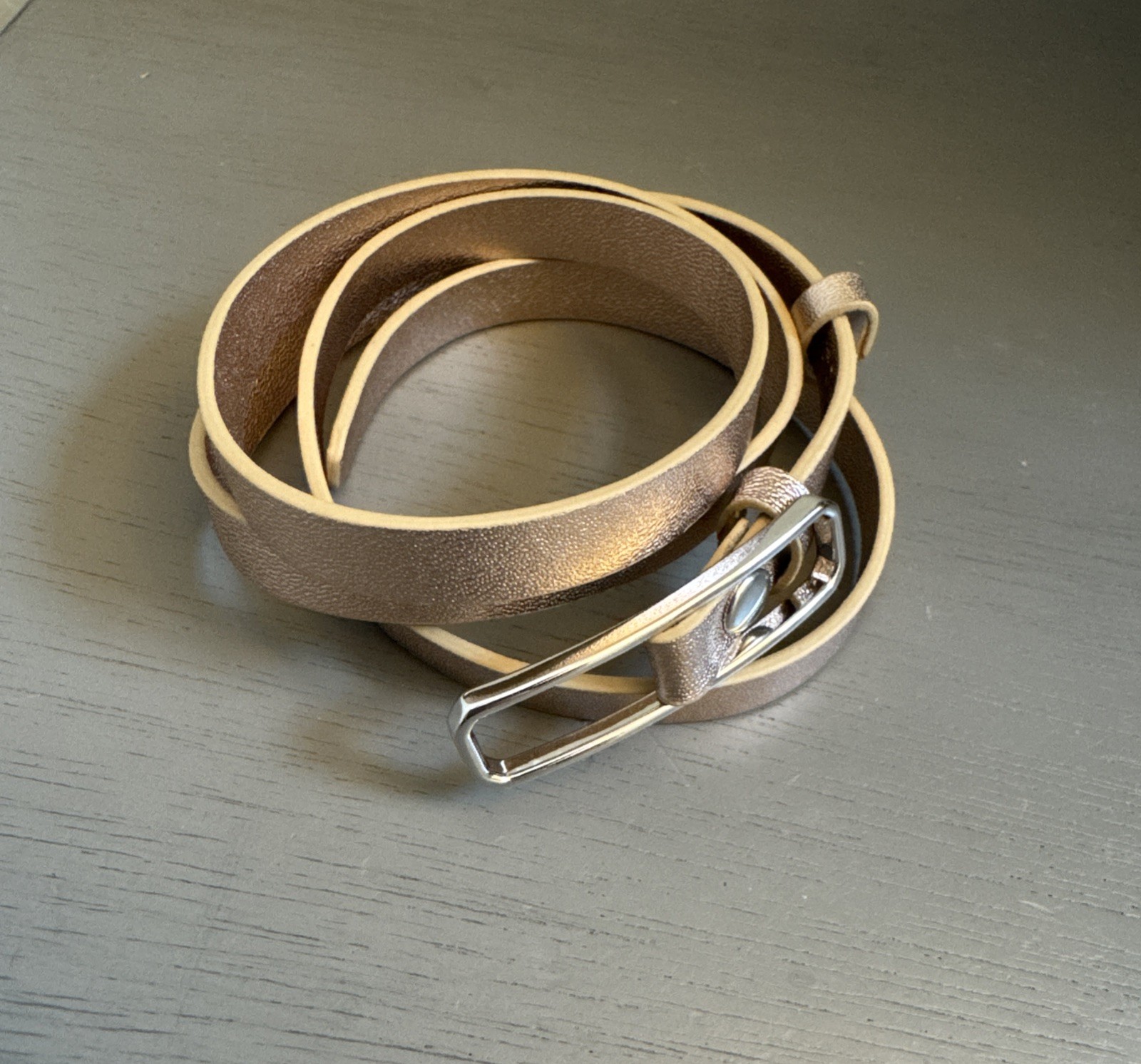 Origami Owl Golden Leather Triple Wrap Bracelet Large 24 in Rosegold