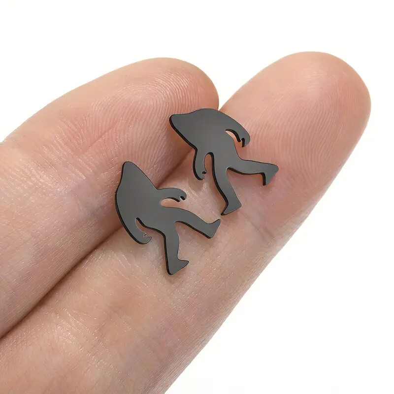 Sasquatch Stud Earings – Color Gold, Silver or Black – Bigfoot Style -Wear Proud