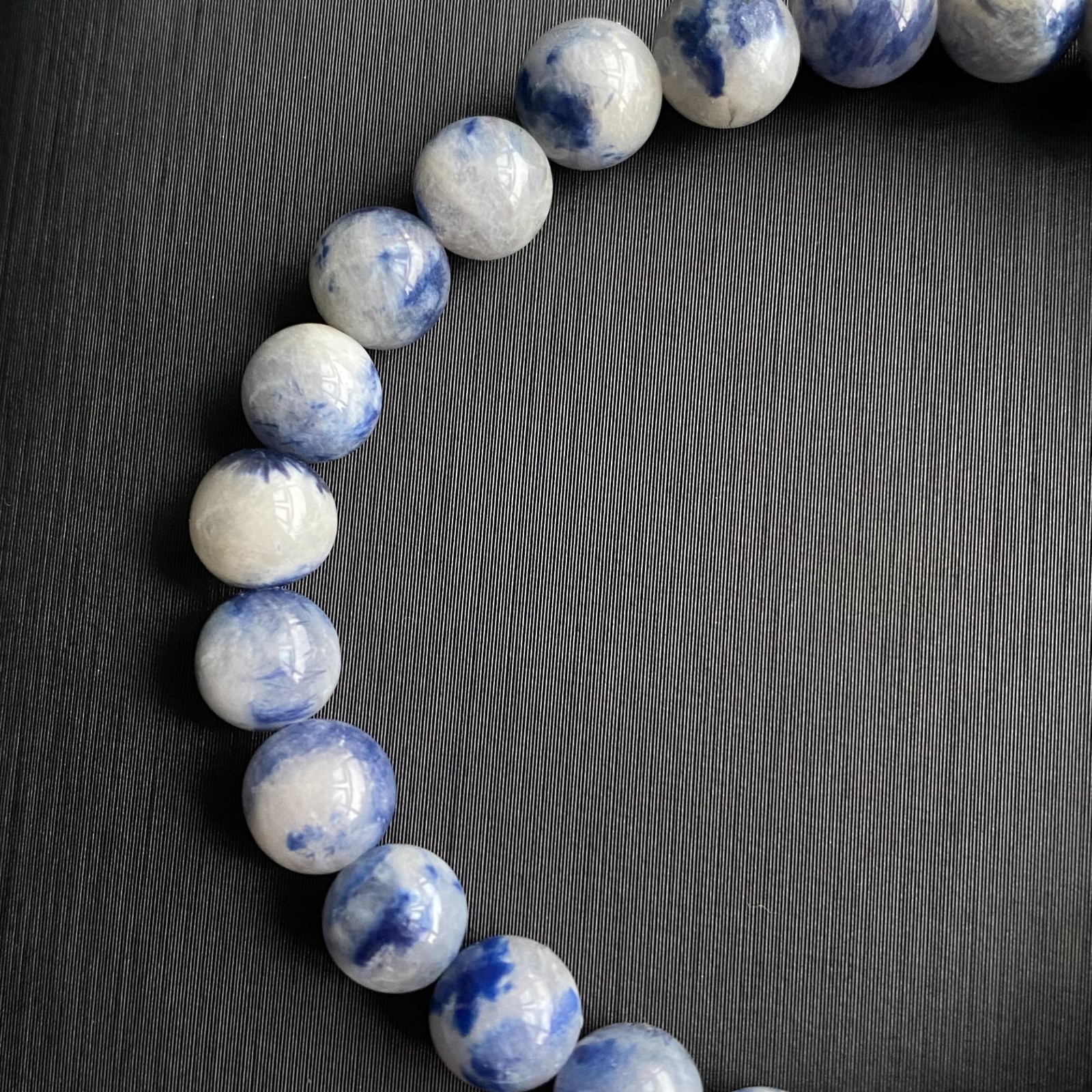 6.9mm Natural Blue Dumortierite Quartz Crystal Beads Bracelet 1140