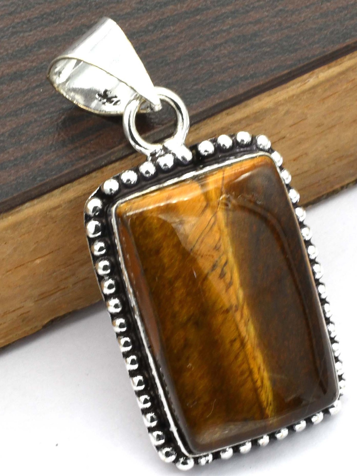 Tiger Eye Gemstone Ethnic Handmade Pendant Jewelry 0.7″ P 3134