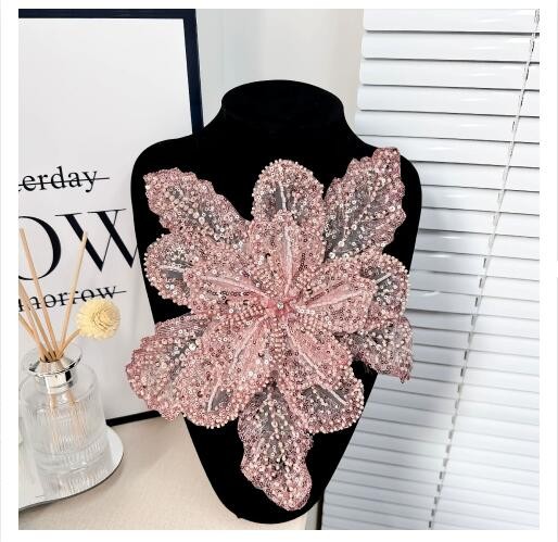 DIY Clothing Lace Sequin Beads Flower Embroideried Appliquothing Sew Accessories