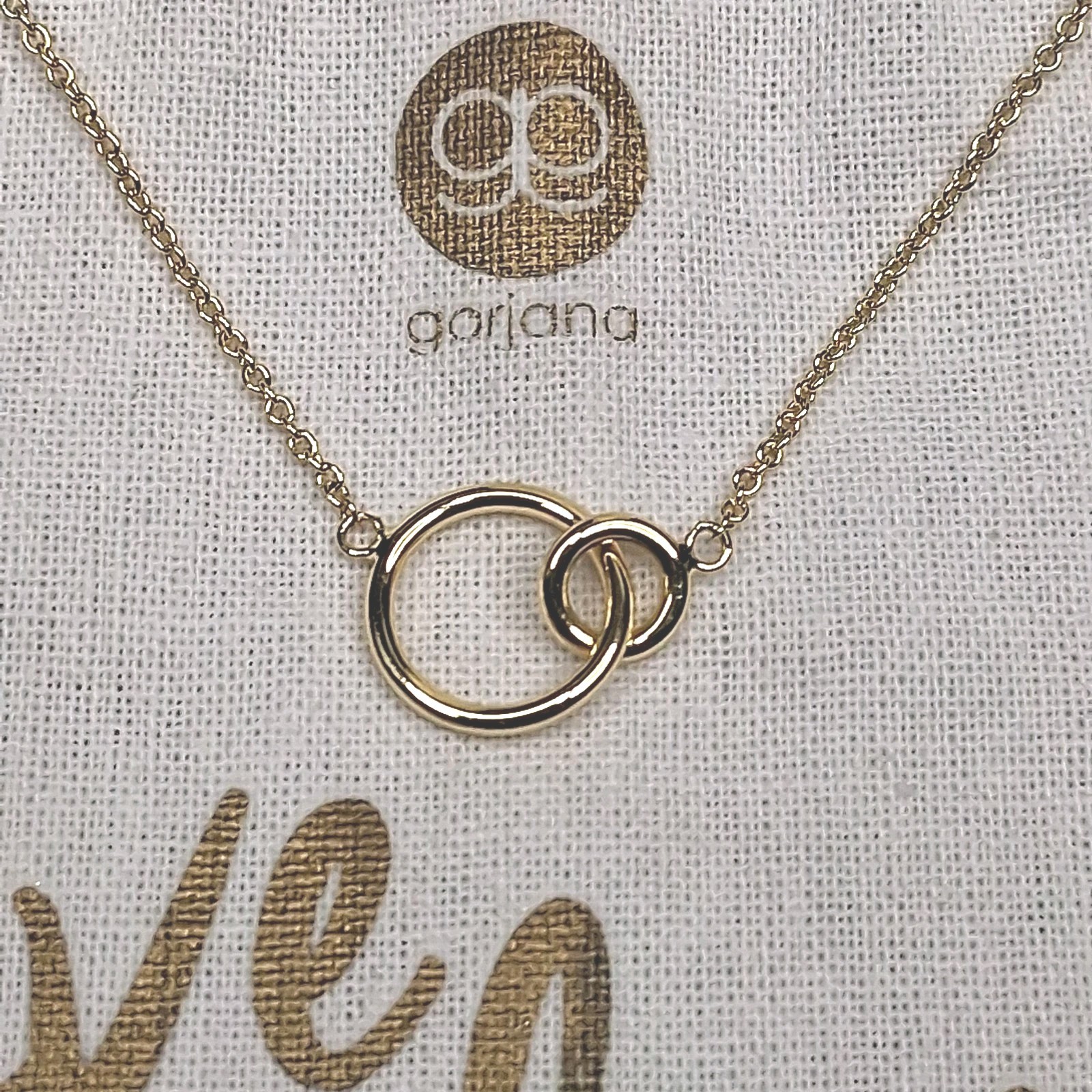 GORJANA Interlinked Ring Necklace Gold Tone NWT. 18.281