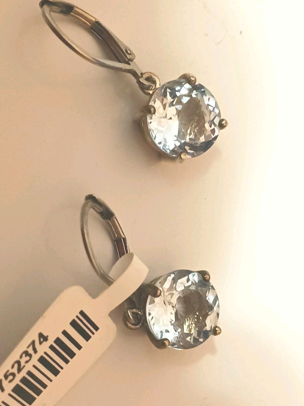 VERY COOL SKY BLUE TOPAZ STERLING SILVER LEVER BACKED EARRINGS