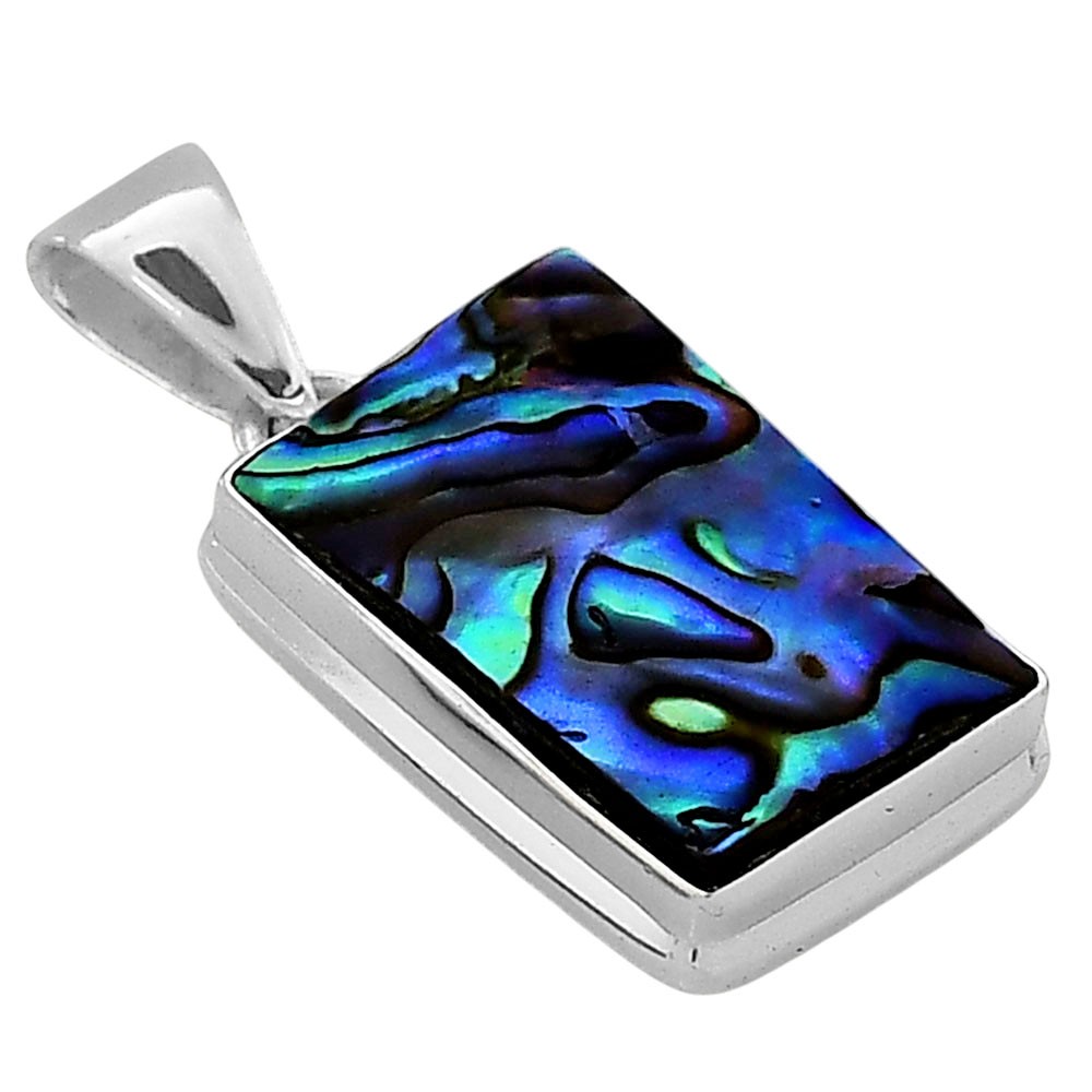 Natural Copper Abalone Shell 925 Silver Plated Pendant Jewelry WP99-10053