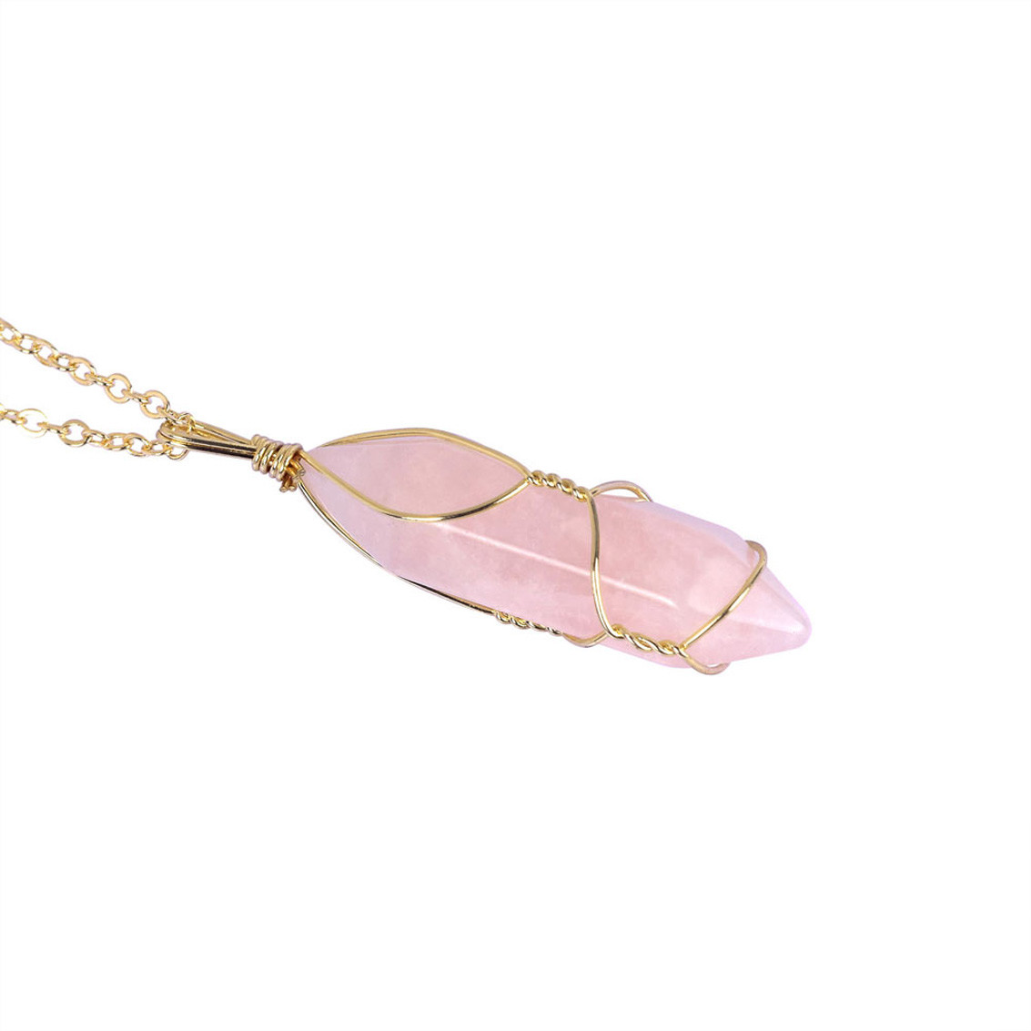 Natural Stone Pendant Bracelet Set Gemstone Crystal Quartz Healing Necklace Gift