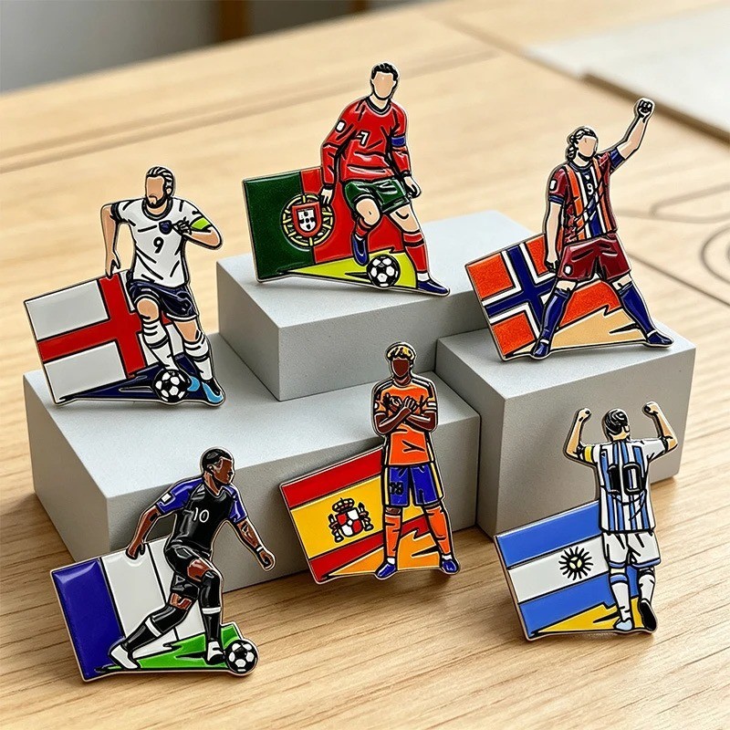 2026 World Cup Star Soccer Player Brooch Enamel Pin Football Fan Lapel Badge