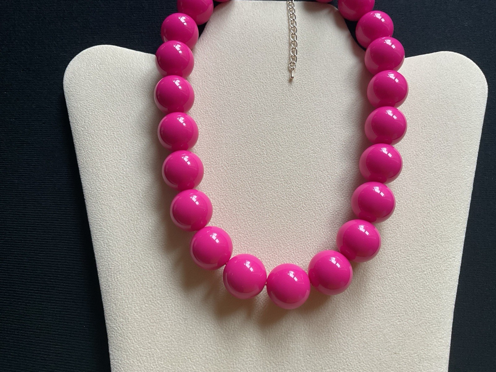 Chunky Rose Pink Adjustable Choker Necklace