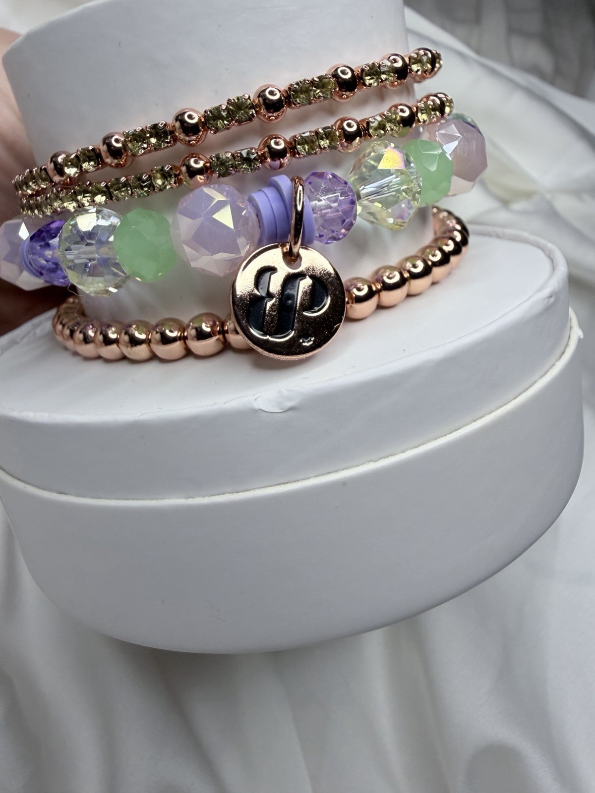 BP Bomb Party Stack Bracelet Jasmine’s Set of 3 Rose Gold Plating New