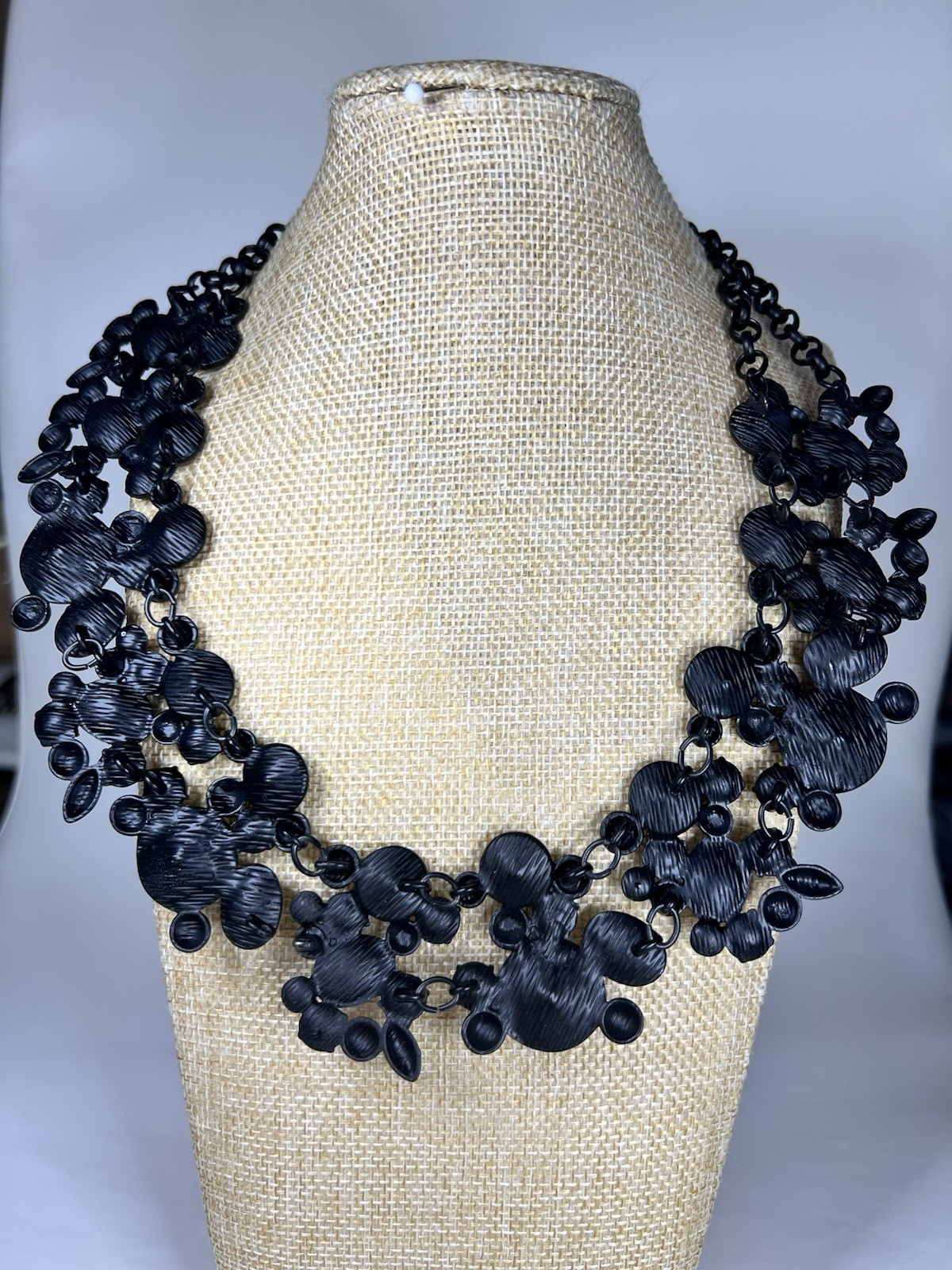 NATASHA black Crystal faceted Rhinestone chunky collar bib statement necklace