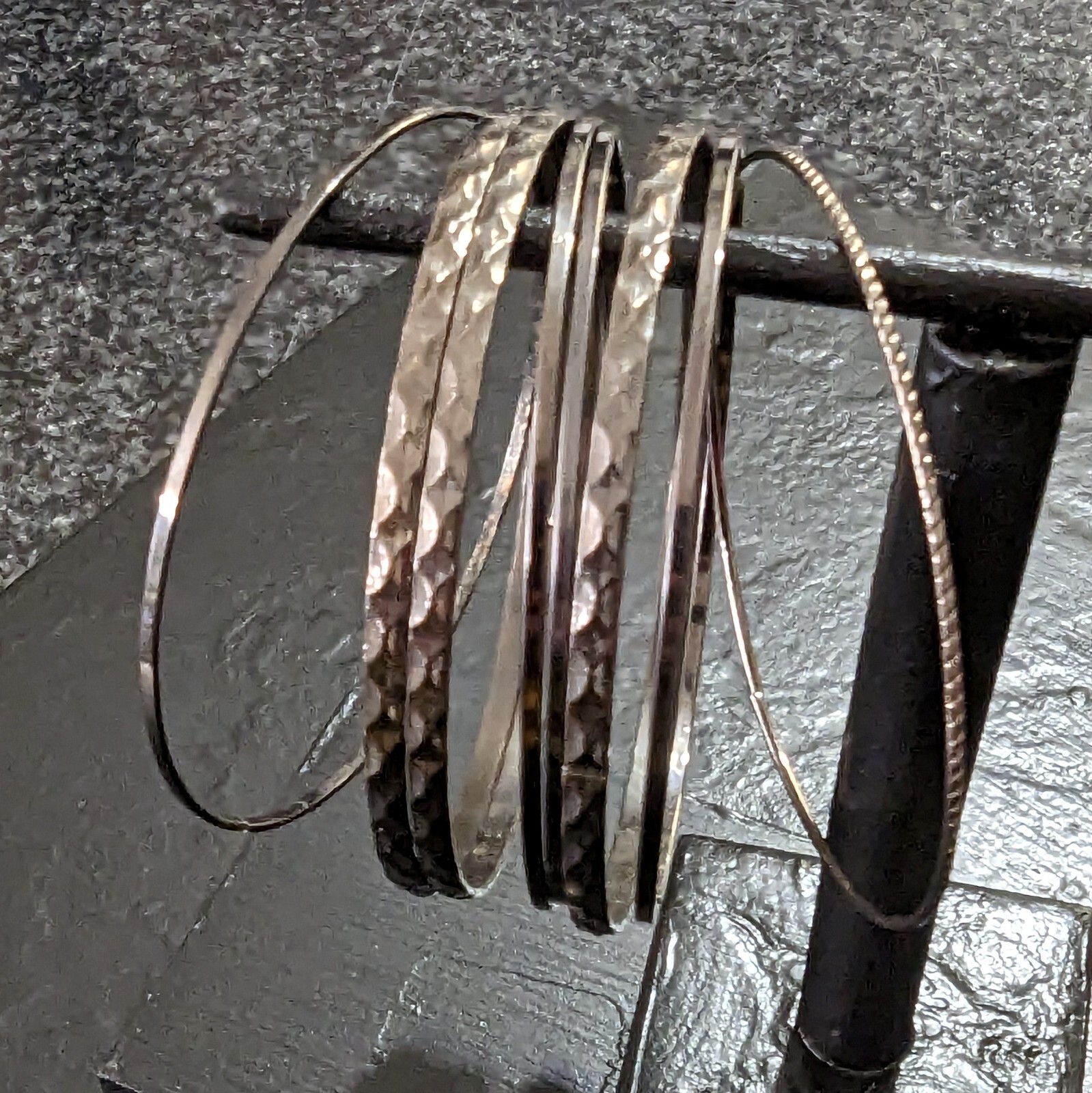 Lot of 8 Gunmetal Bangle Bracelets 2 5/8″ Diameter