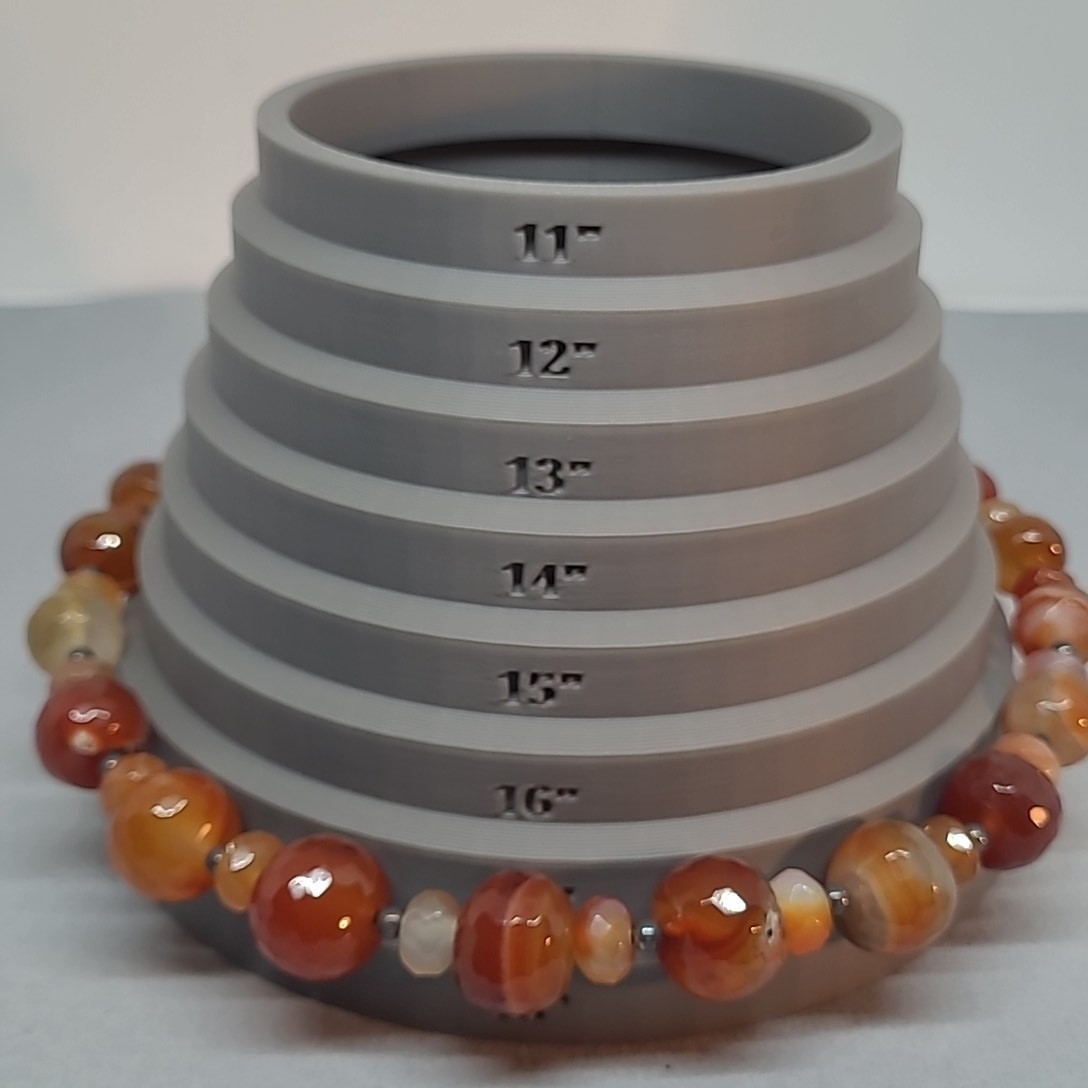 Vintage Carnelian Agate Necklace 925 Orange Sterling Silver Beaded Statement