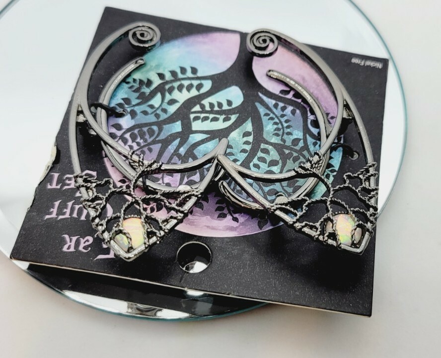Ear Cuff Set Nickle Free GUNMETAL Tree of Life