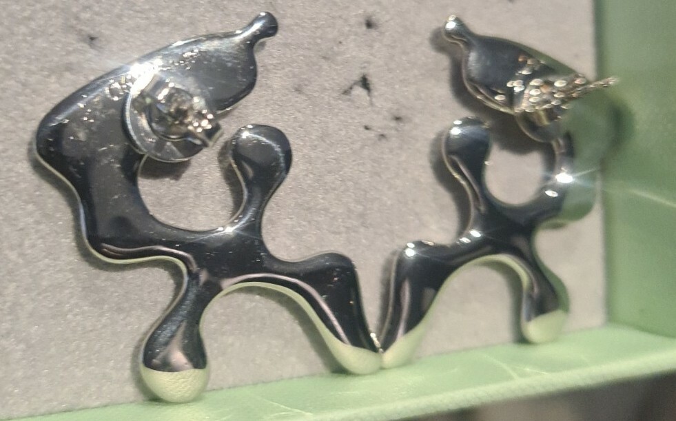 Off White C/O Virgil Abloh Earrings Shiny Small Organic Earring Silver No Colour
