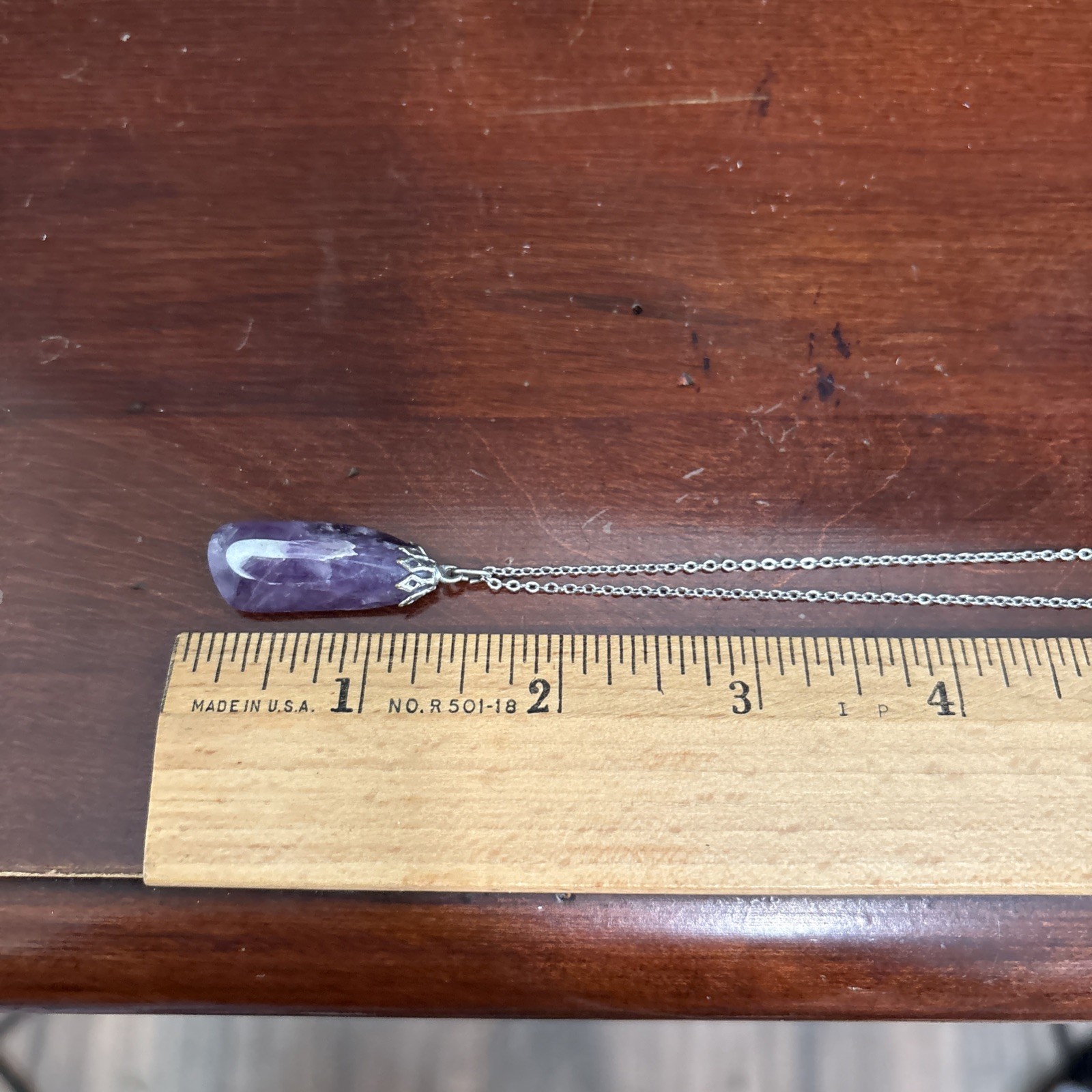 Polished Amethyst Crystal Pendant Necklace