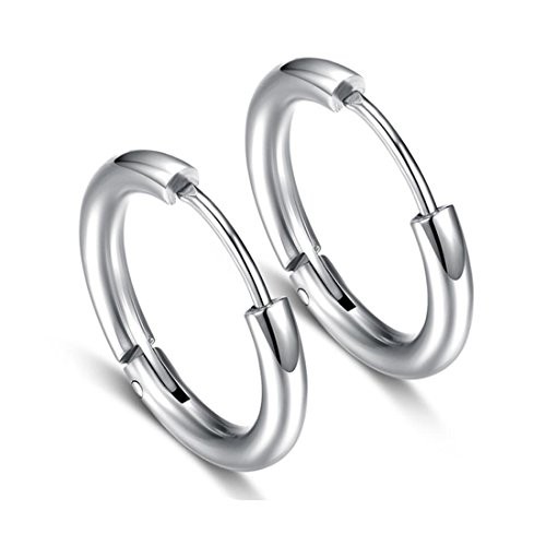 Hypoallergenic Titanium Steel Loop Earrings Set 14 Millimeters A:Mixed 4Pairs