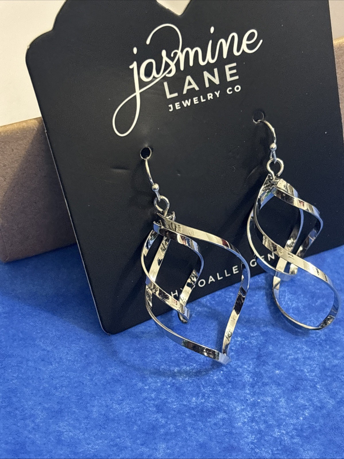 Jasmine Lane Jewelry Hypoallergenic Earrings, Spiral, NEW