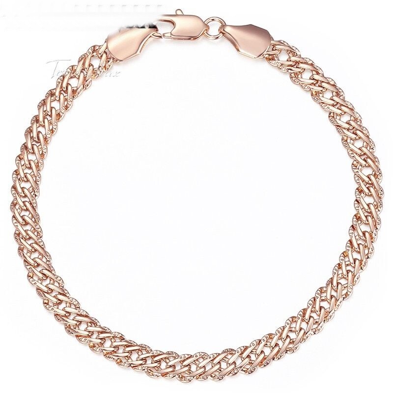 Venetian Link Chain Necklace Bracelet Set Statement Necklaces Gift Women Jewelry