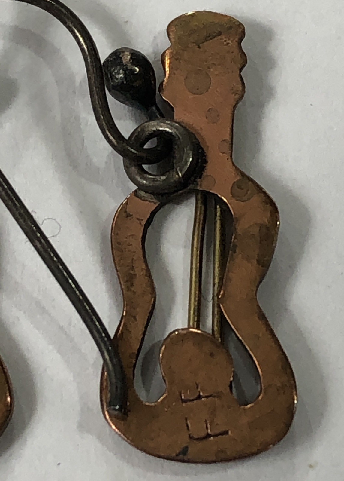 Guitar Earrings Dangle Copper Artisan – .75 inch