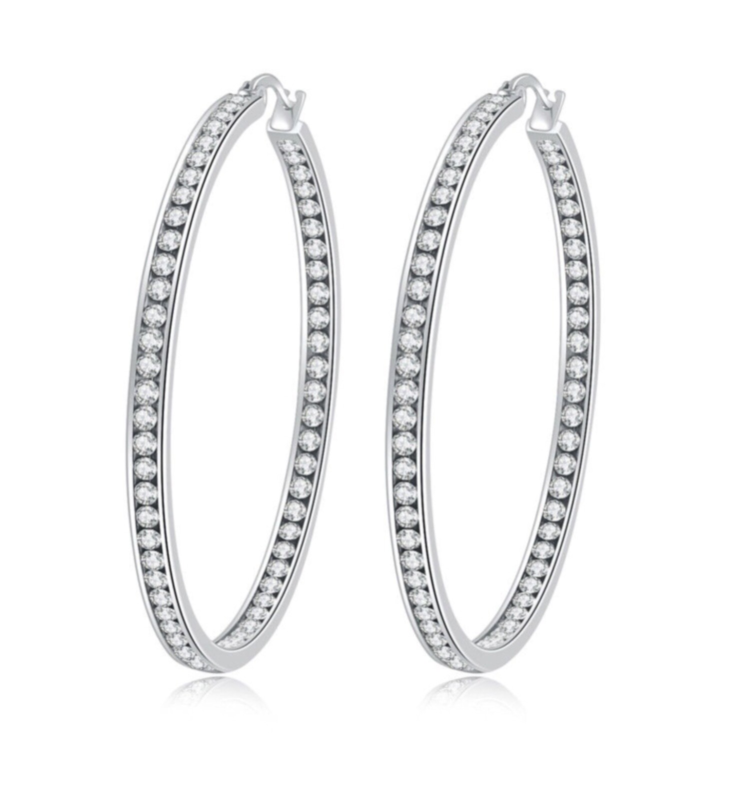 Swarovski Elements Inside Outside Hoop Earrings Made With Swarovski Elements