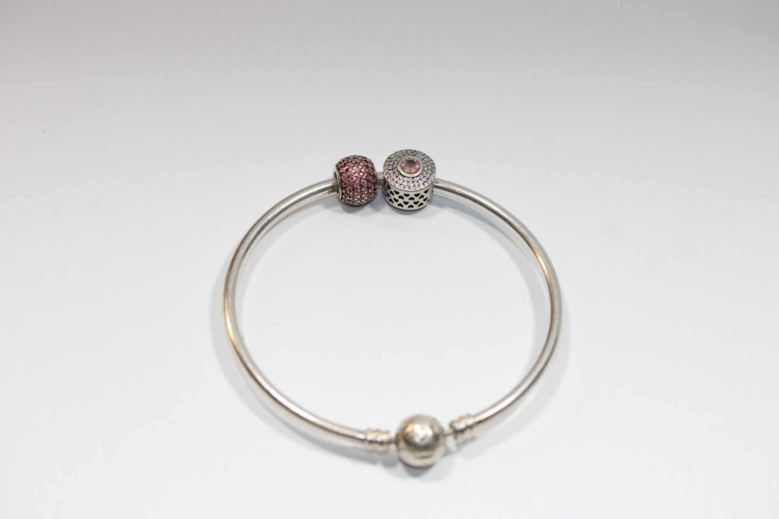 I Love You Forever Pandora Bracelet 8″ Sterling Silver, Solid +2Pink Charms #478