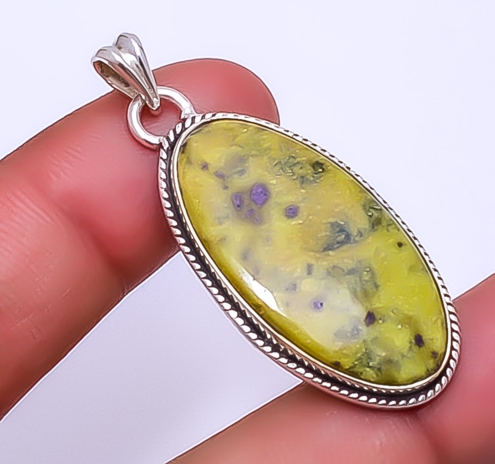 Stichtite 925 Sterling Silver Pendant 1.95″ P8, Christmas Gift