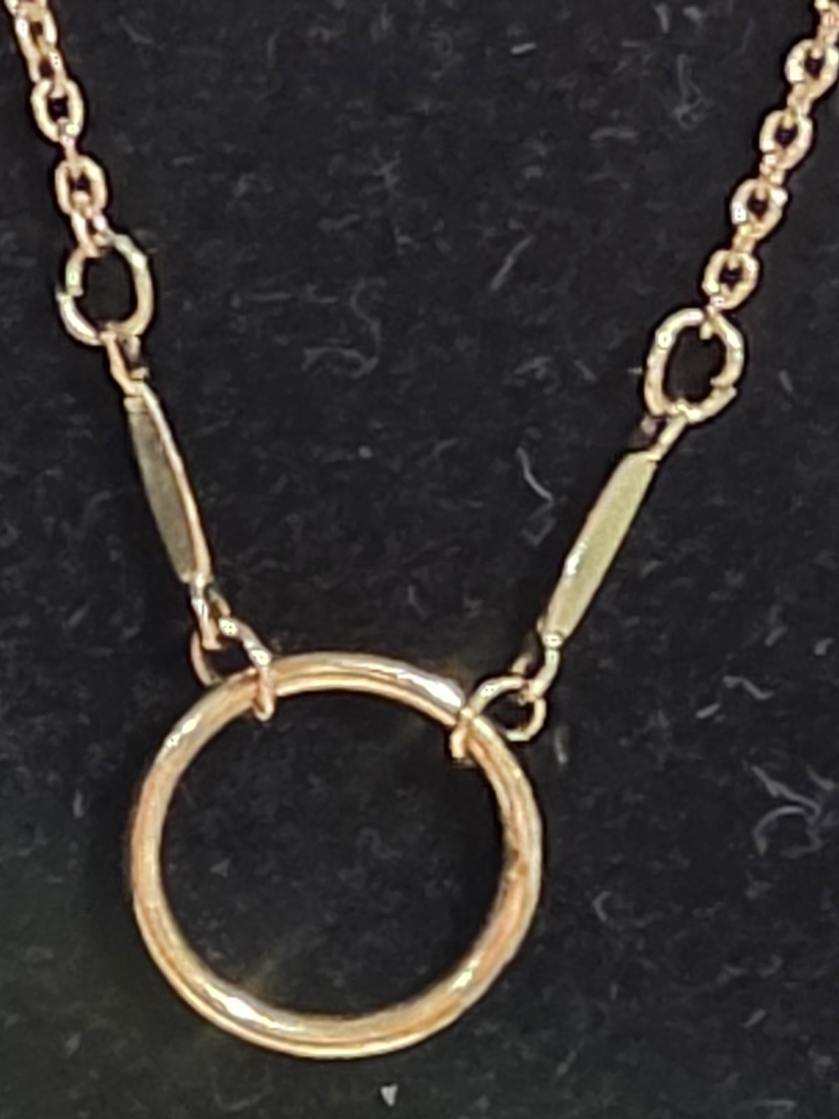 MDB Marina De Buchi Gold Tone Circle Pendant Necklace 16-20″ Adjustable Pretty