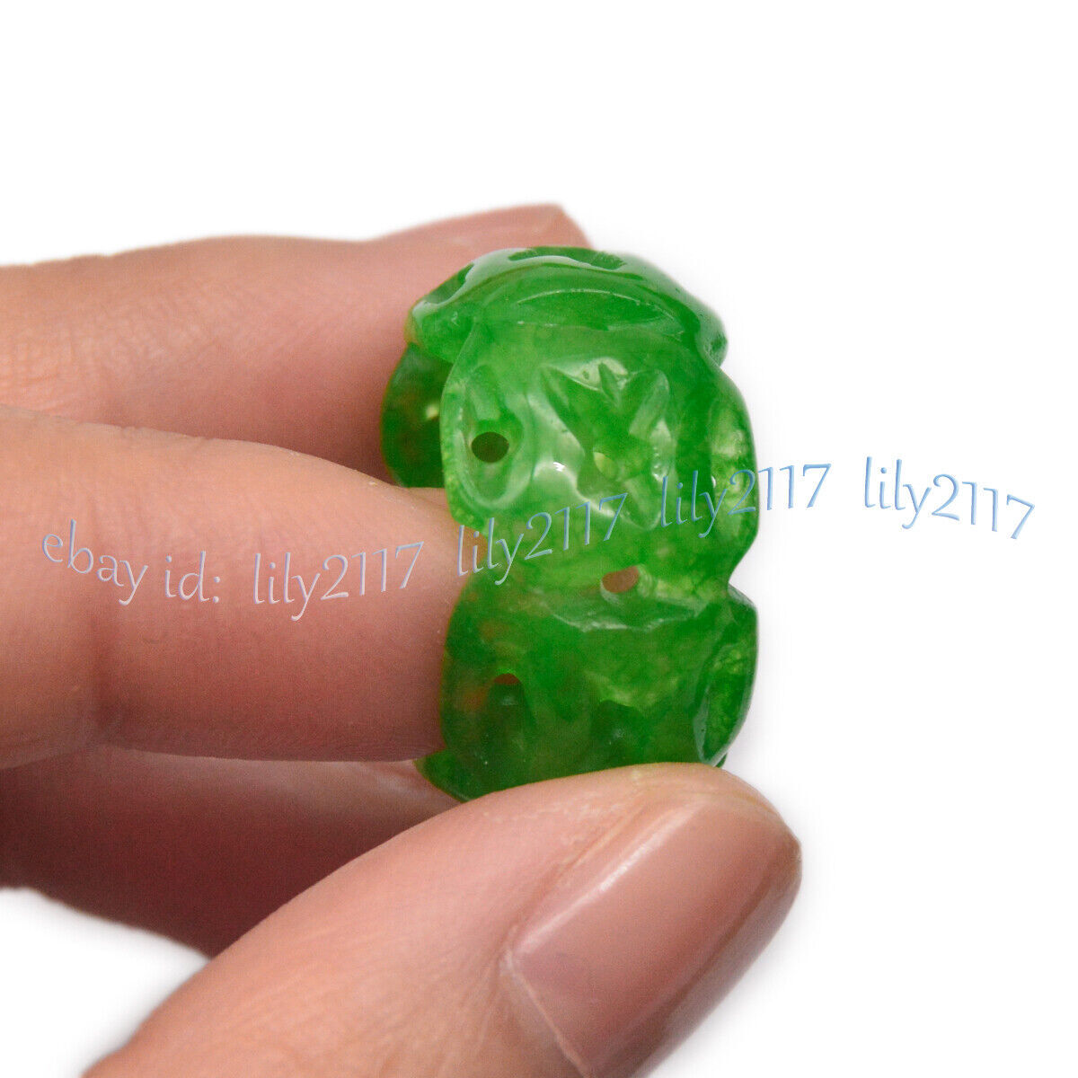 Chinese Natural A Green Jade Jadeite Carved Hollow Out Finger Rings Lucky Amulet