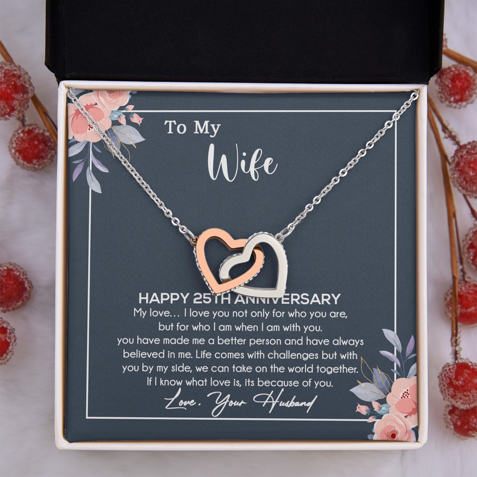 25th Anniversary Gift For Wife Necklace, 25 Year Anniversary, 25th Wedding Gift