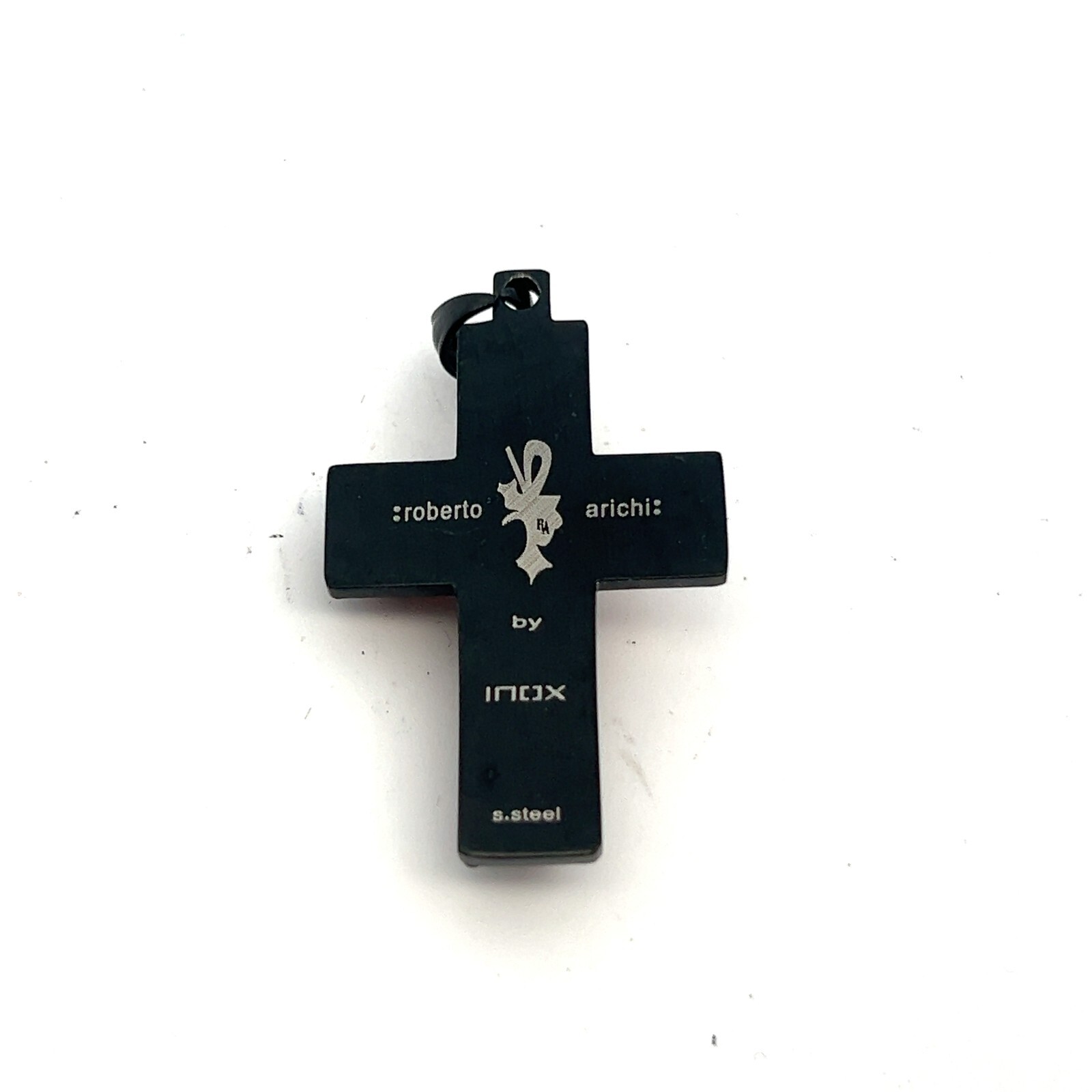 Roberto Arichi Inox Stainless Imported Olive Wood Jerusalem Cross Pendant