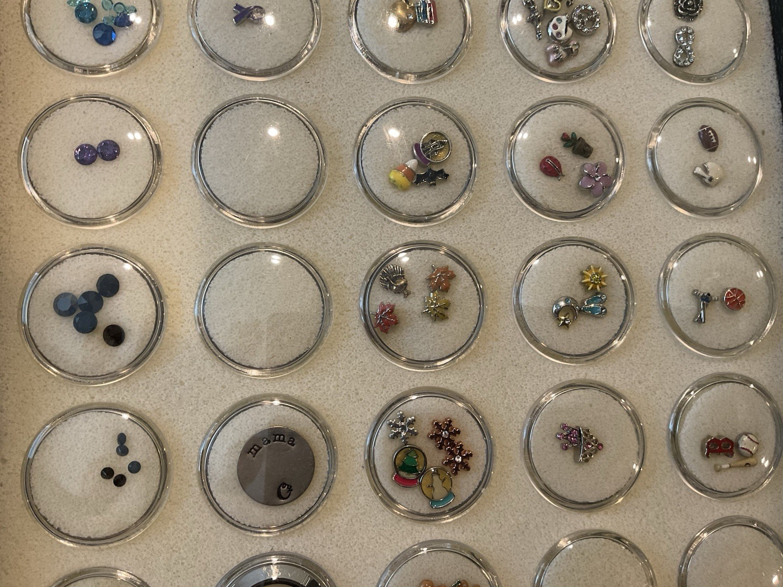 ORIGAMI OWL Lot With Necklace,bracelet,125+charms & gems ,and storage case