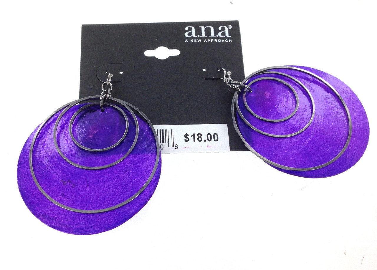 A.N.A Purple Shell Earrings