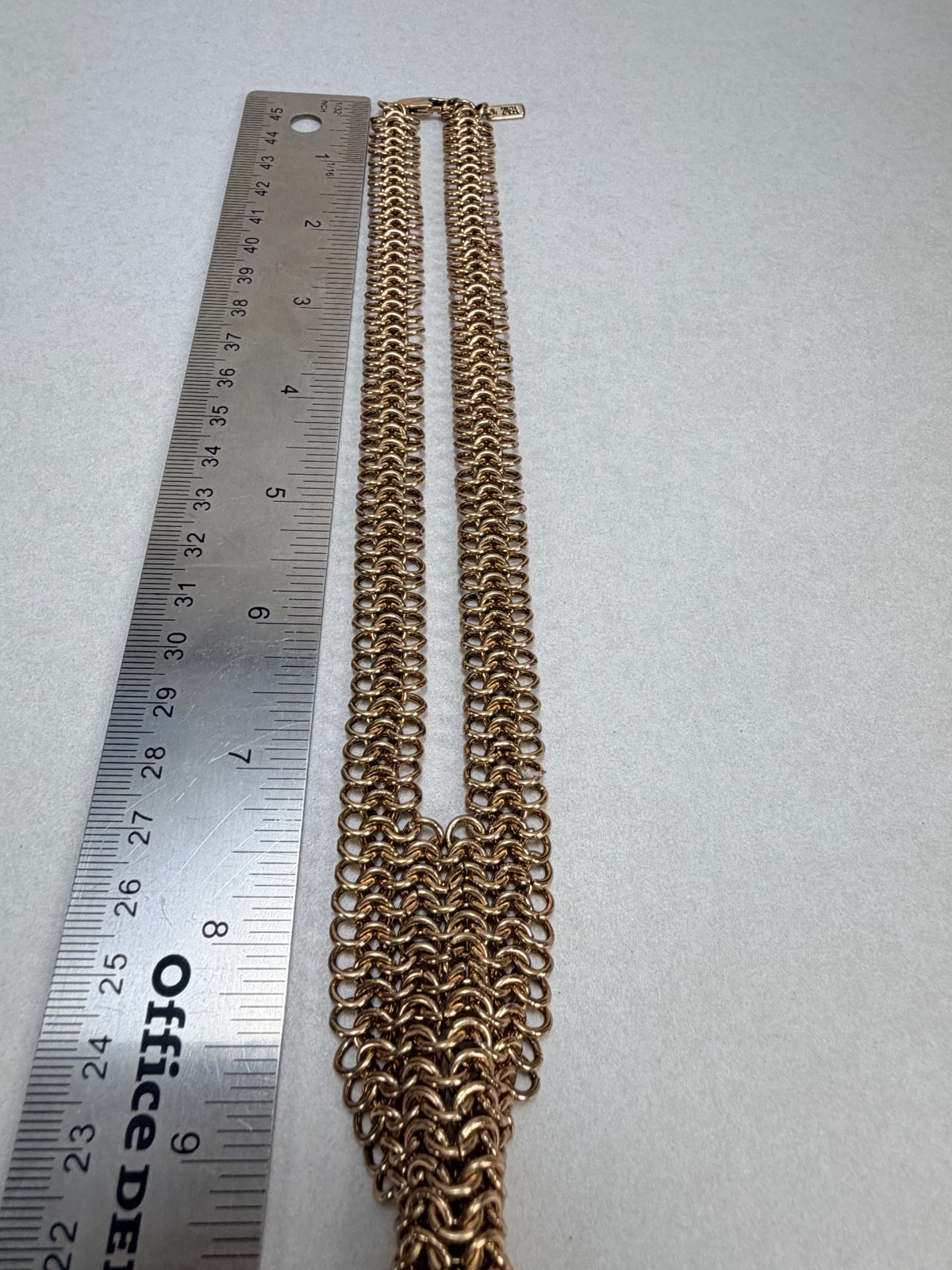 ZARA NWOT Gold Chain Necktie Statement Necklace Runway Chunky Bib Collar