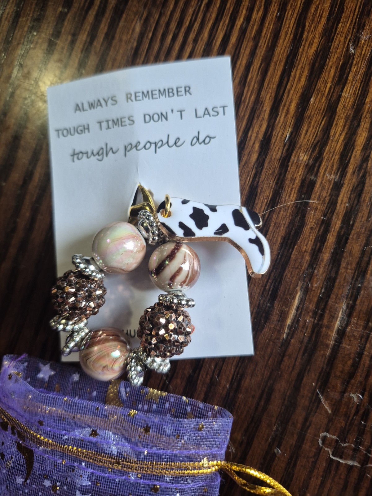 Cowboots Multicolor Beaded Dangle/Drop key charm French Wire, Metal & Beads