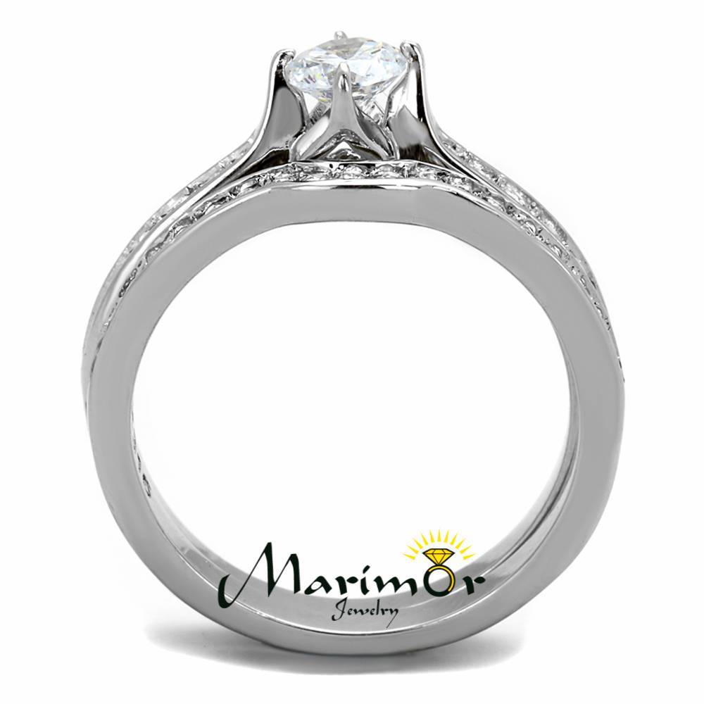 .75 Ct Cubic Zirconia Stainless Steel 316 Wedding Ring Set Women’s Size 5-10