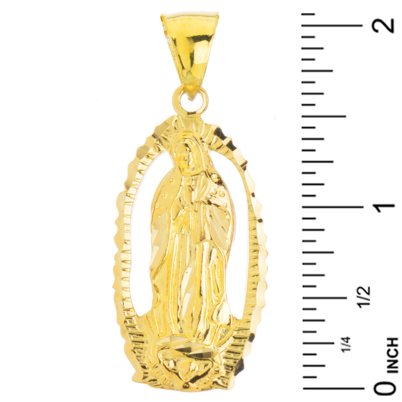 Hip Hop 18K Gold Plated Oval Virgin Mary Guadalupe 20″ Chain Necklace MPG 087G