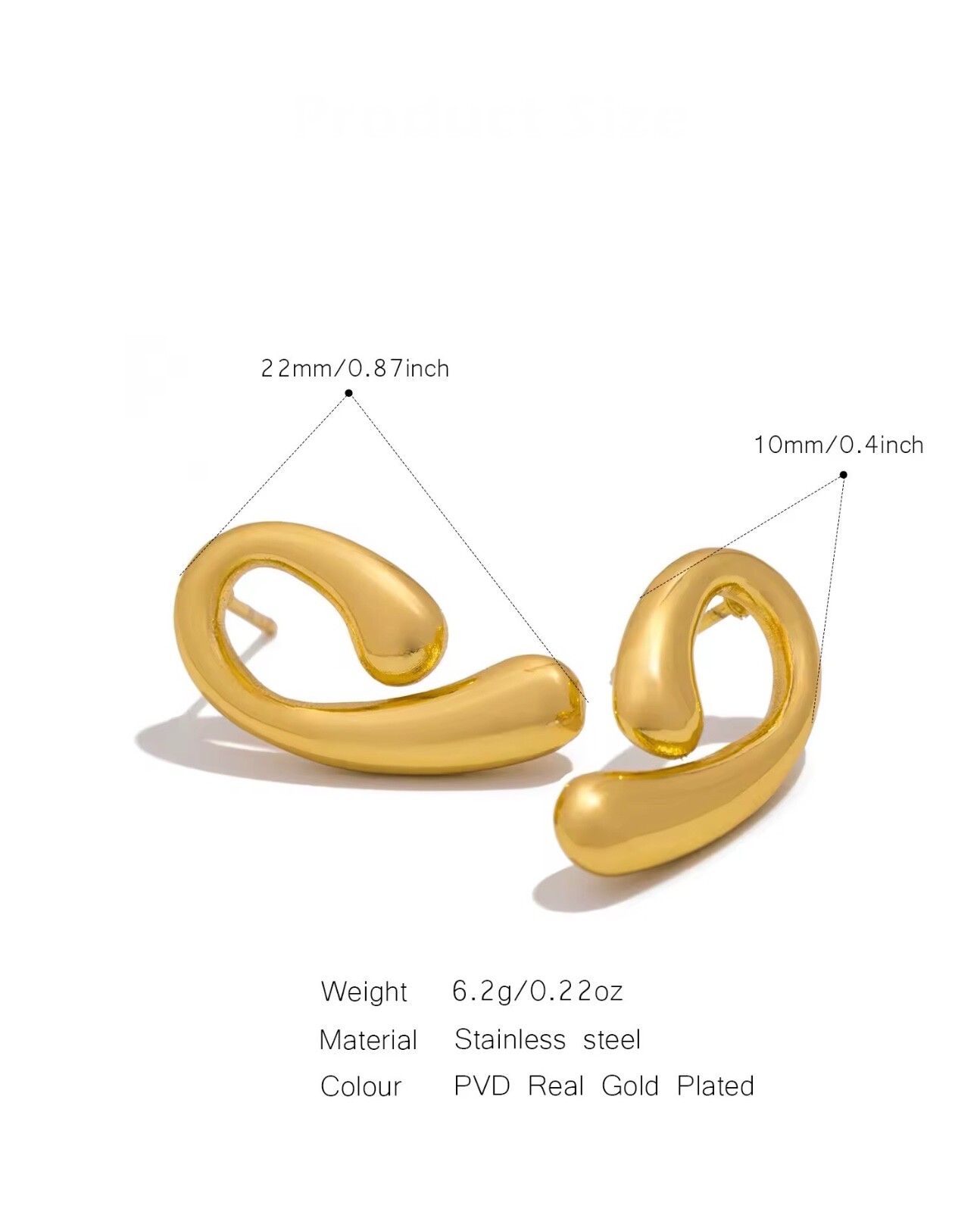ZARD Sculptured Design Earrings in 18K Gold