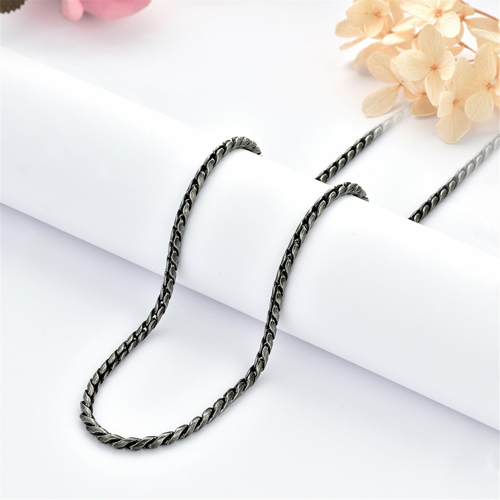 Stainless Steel Chain Necklace Twist Rope Link Men’s Biker Jewelry 5mm 6mm