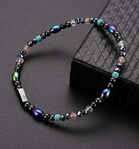2025 NEW! Natural Hematite Magnetic Stretch Rainbow Anklet Fashion Special Gift
