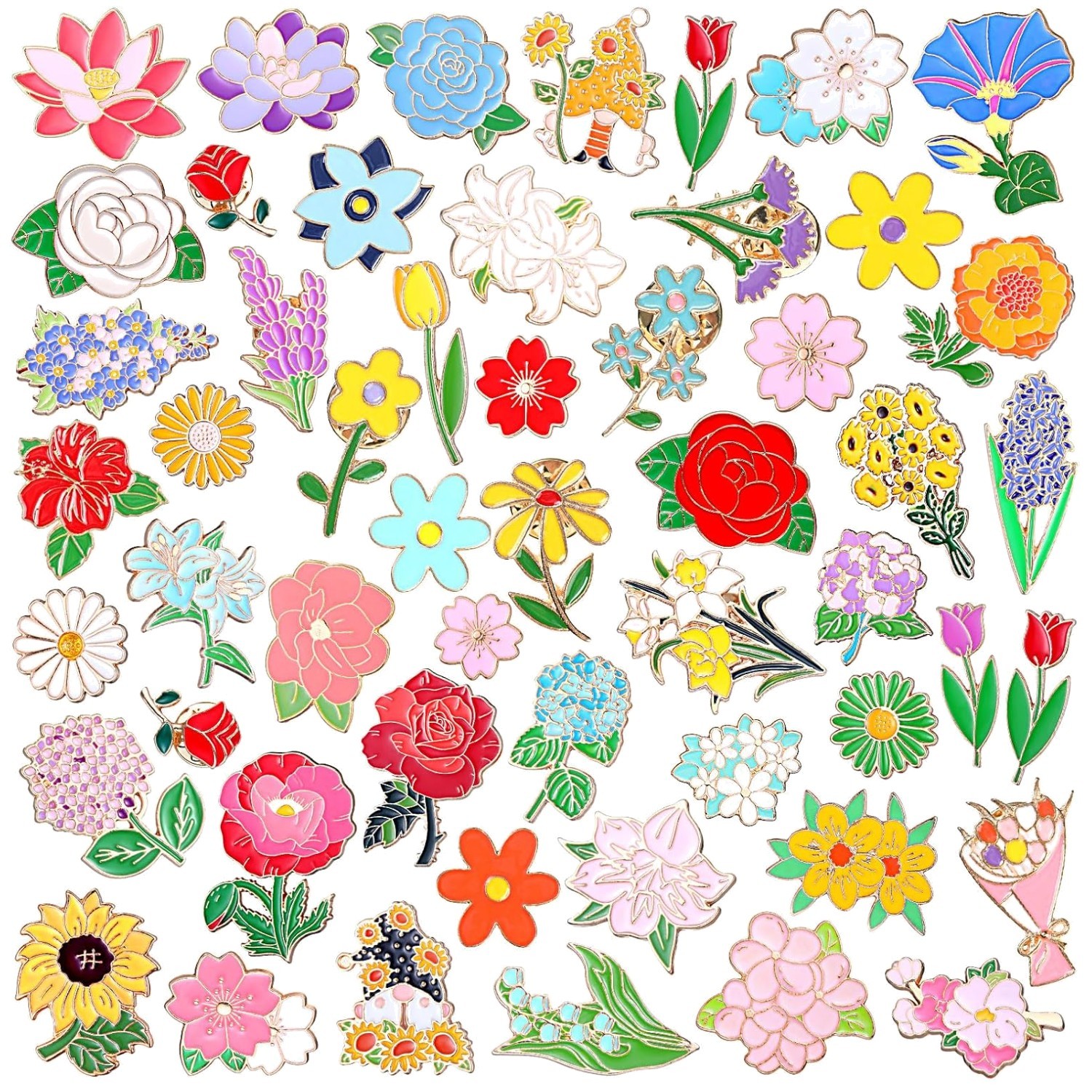 Decorative Enamel Brooches – 100 Pcs for Backpacks