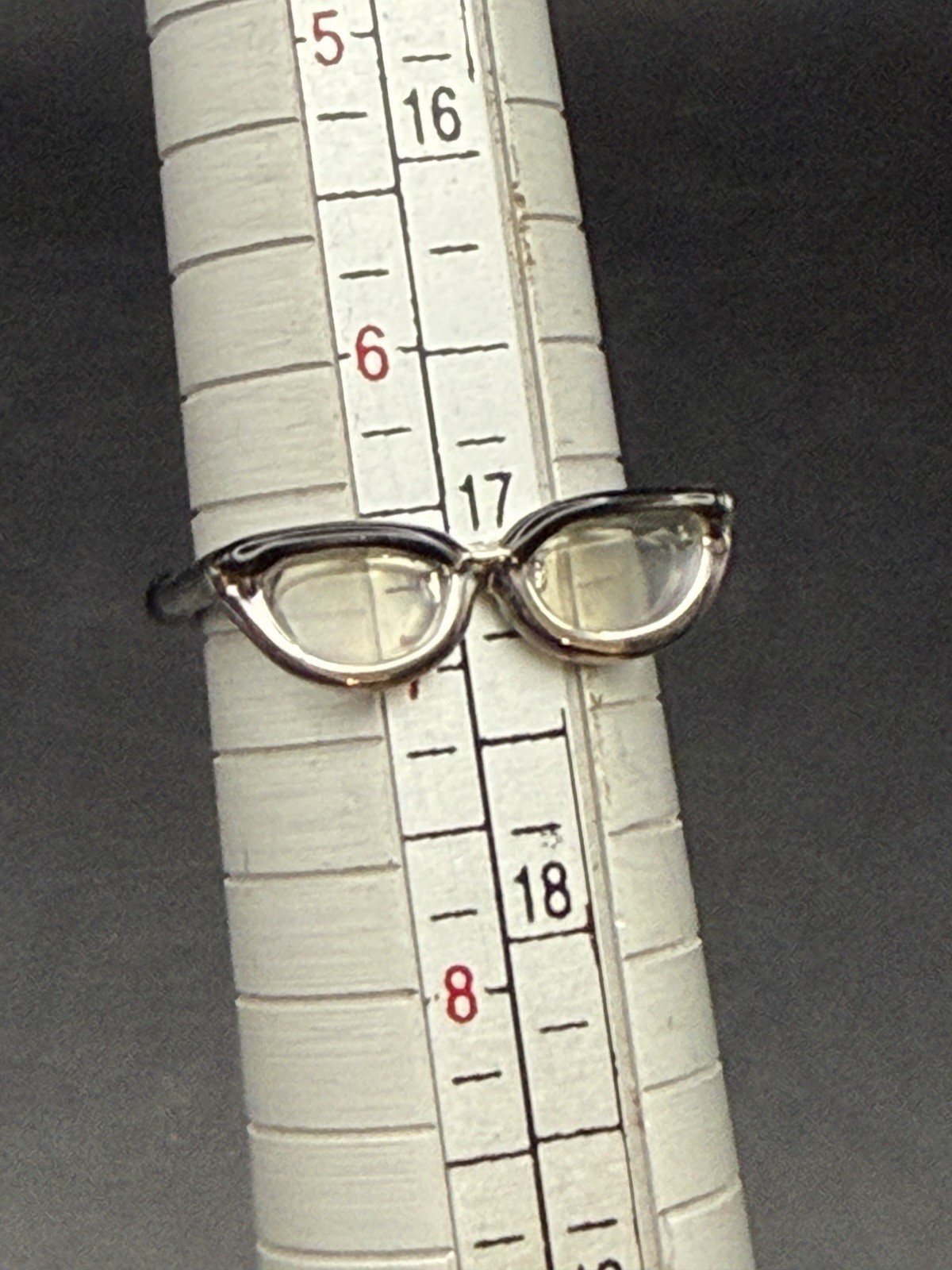 Mini Eyeglasses Glasses Ring Sz 7 Nerd Optometry Unique Boho Quirky Jewelry