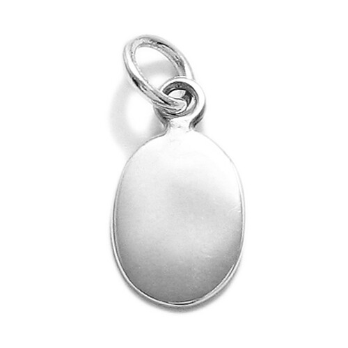 Charming 925 Sterling Silver Small Oval Engravable Charm Pendant