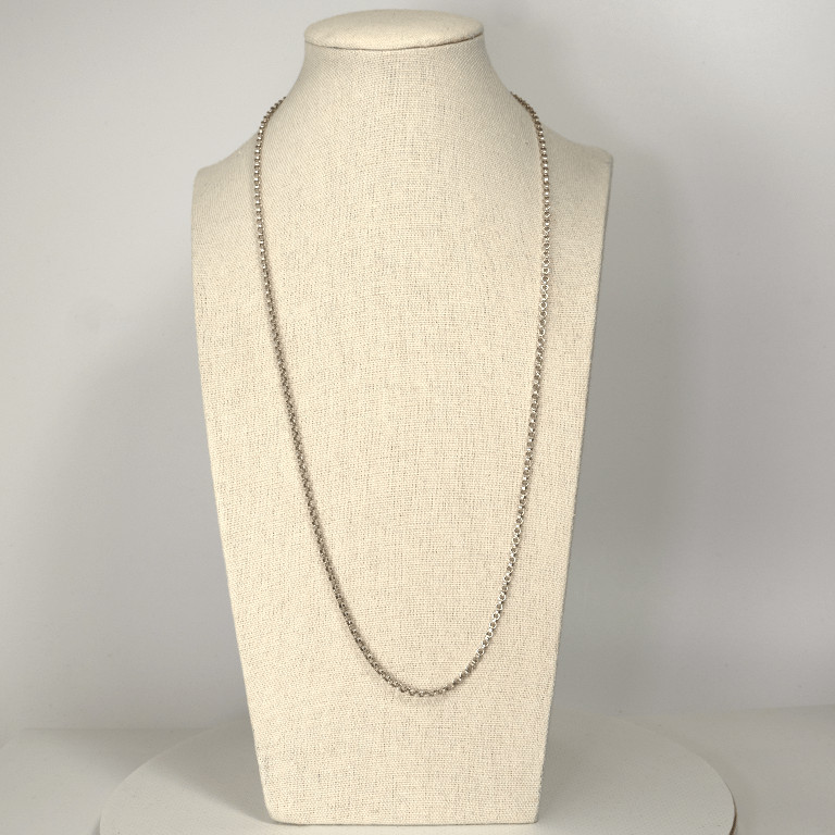 Silver flat jasseron chain 60 cm | Unisex classic design