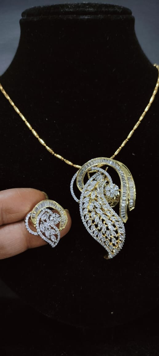 Exclusive High-Quality Chain Set with Pendant & Earrings | E – Handmade in India