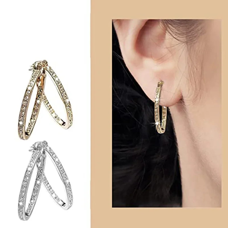 1 pair of simple large ring earrings with fashion temperament, feminine… –