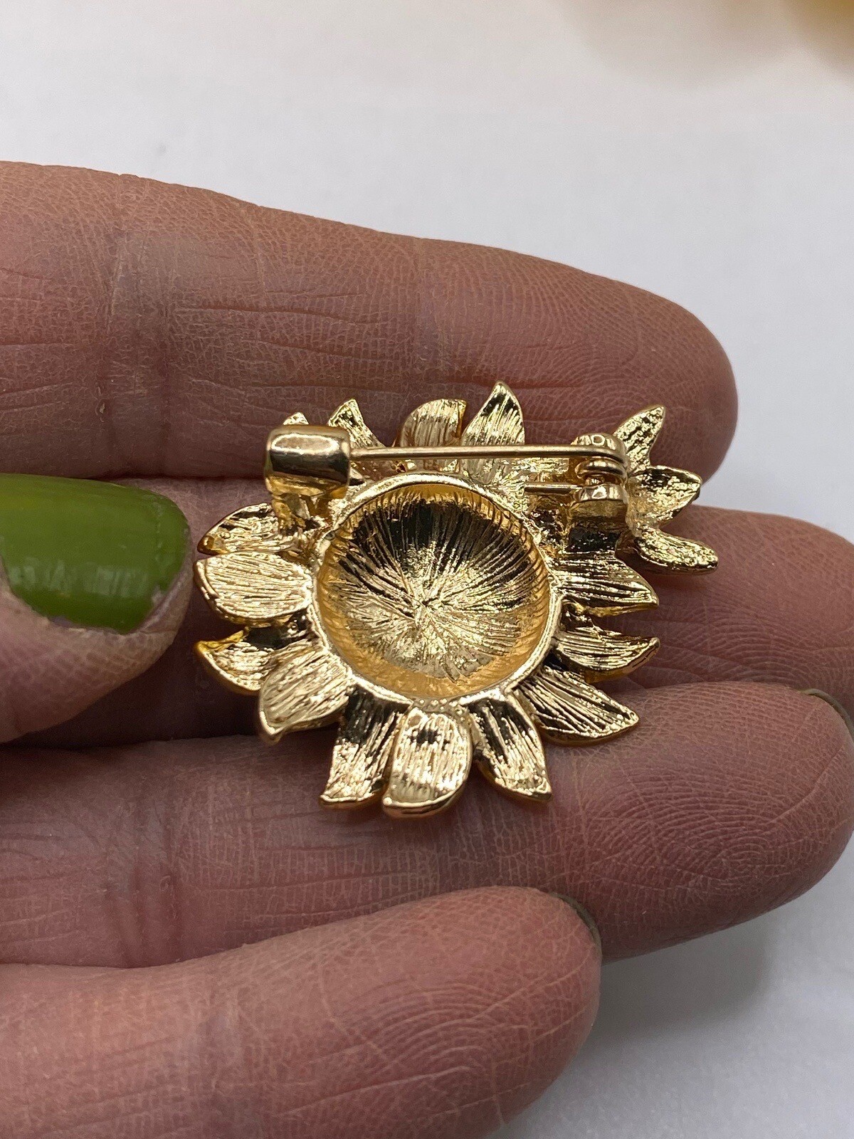 Sunflower Brooch, Orange Flower & Cute Bee Multicolored Crystals Costume Jewelry