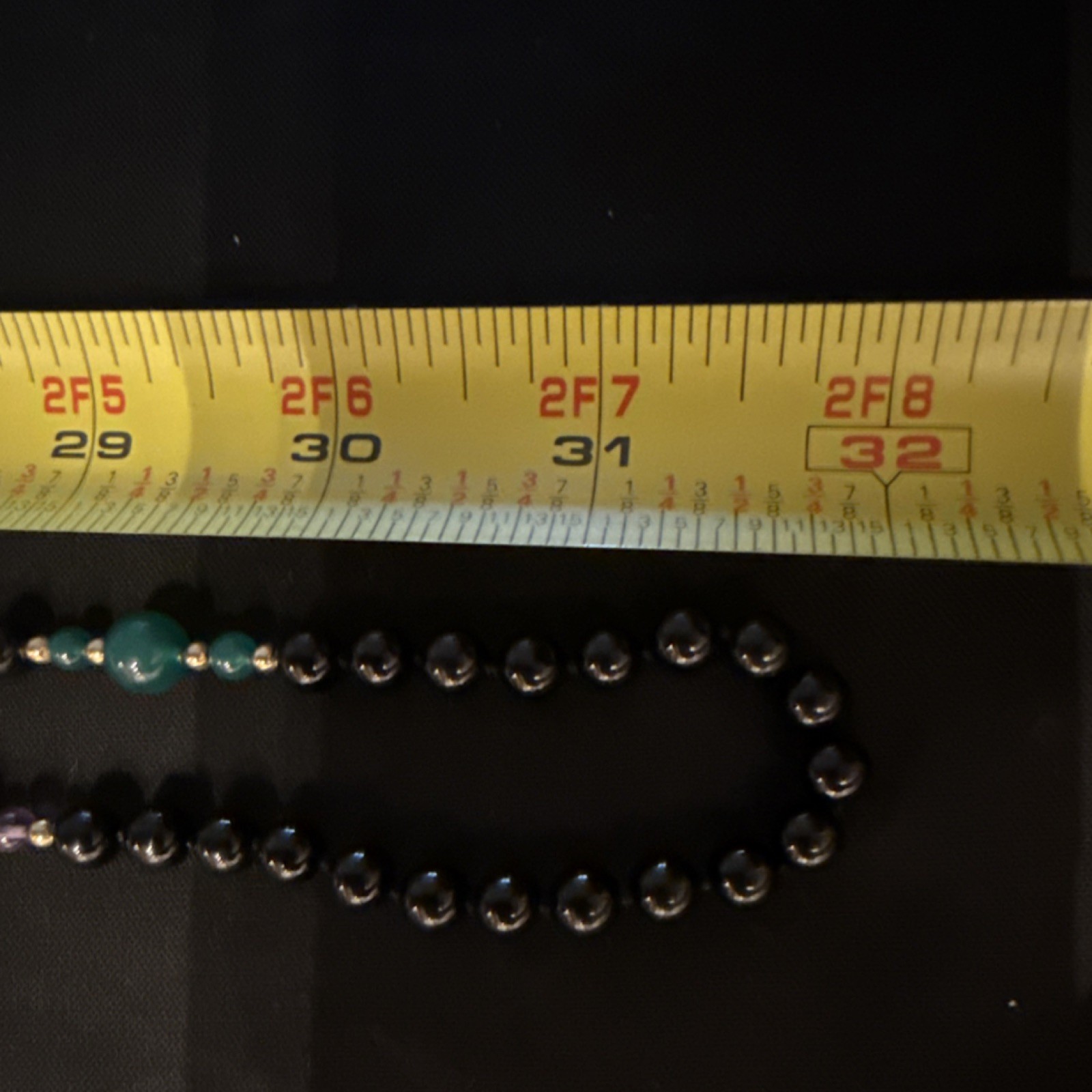 Multicolor Gemstone Beaded Necklace Round Beads 31-36 in Ball Chain Strand 14k