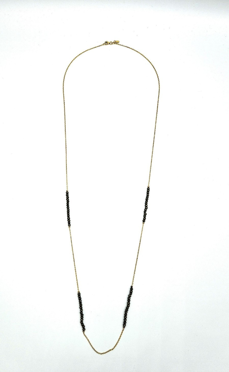 $148 Argento Vivo X6313 18kt Gold Plated & Pyrite Long Beaded Necklace