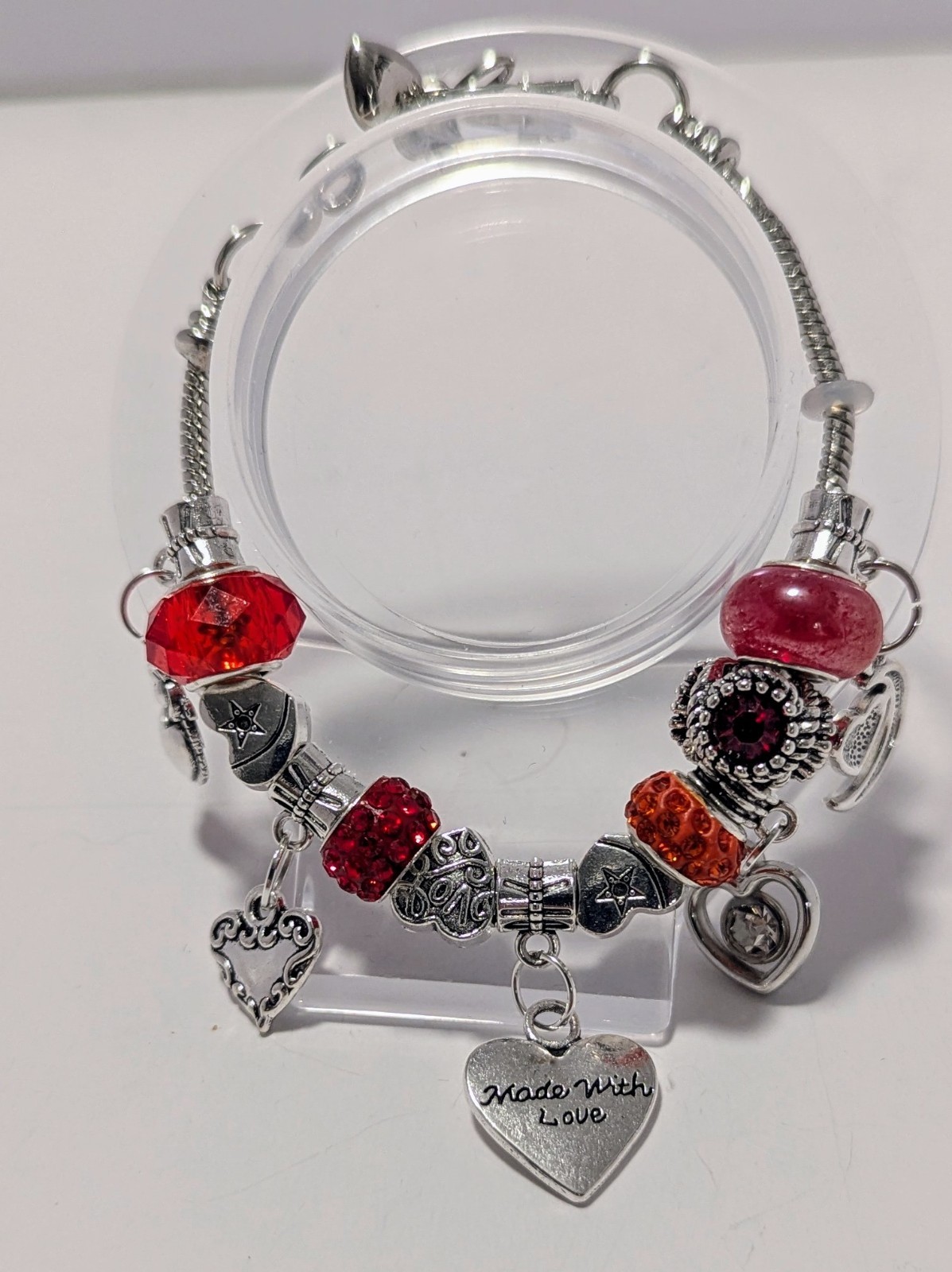 Customizable Silver Bracelets With Large Hole Beads & Charms. OOAK made To Order
