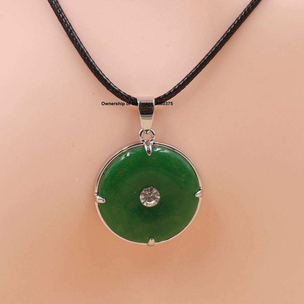 NEW White Alloy 福 Heating Green Jade Pendant Oriental Cultural Pendant 36mm H