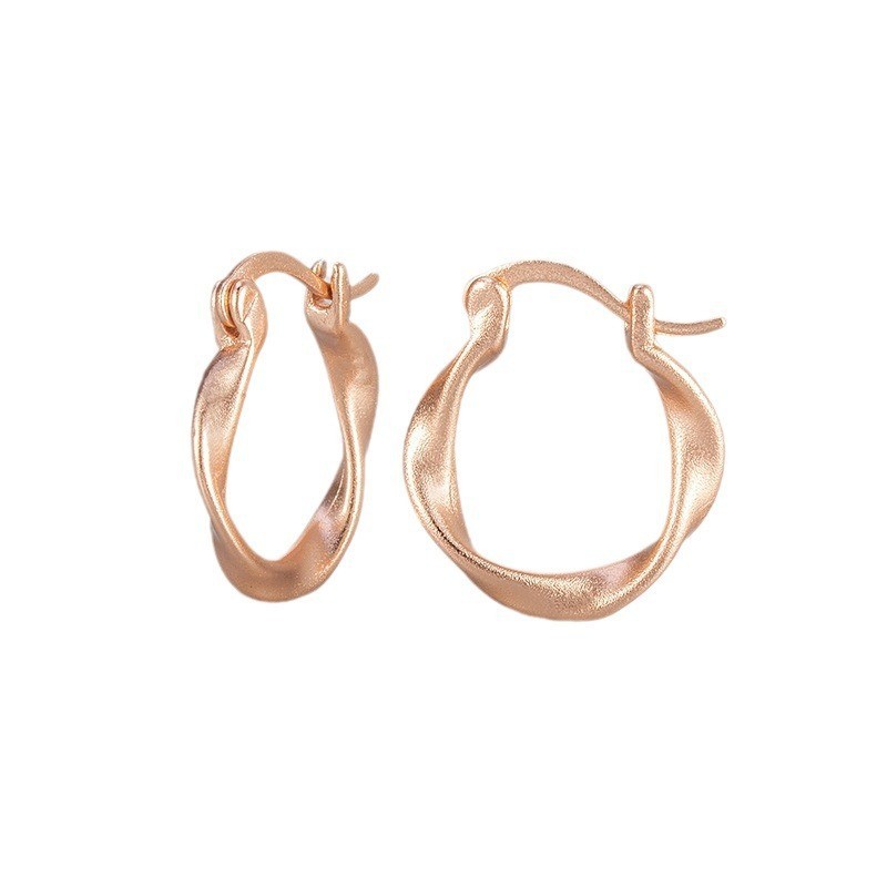 Women Silver Gold Twist Geometric Click-Top Huggie Hoop Earrings 16mm Gift B13